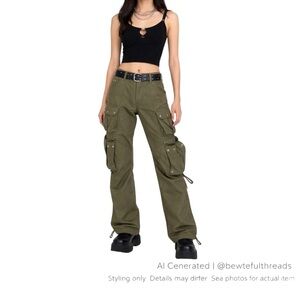 Vintage Y2K Japanese Cargo Pants Sz 28 Cyber Techwear Festival Utility